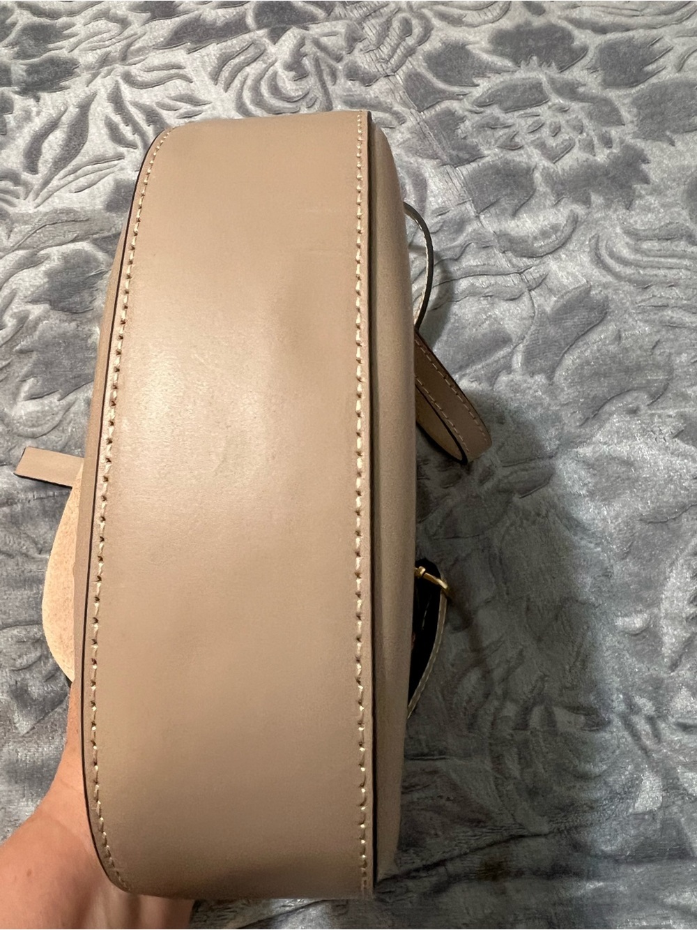 MADE IN ITALY Crossbody Genuine Suede Leather Bag cognac colour, - Picture 15 of 15